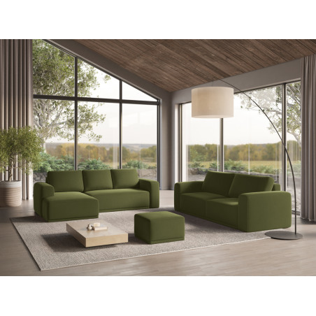 Sofa d'angle convertible Kaila Velours Olive