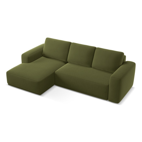 Sofa d'angle convertible Kaila Velours Olive