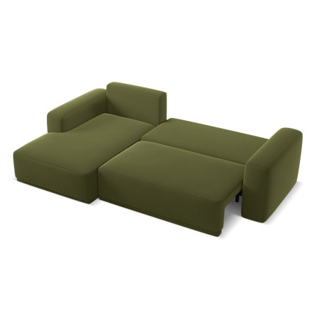 Sofa d'angle convertible Kaila Velours Olive