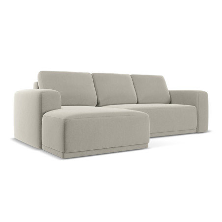 Sofa d'angle convertible Kaila Velours Pearl