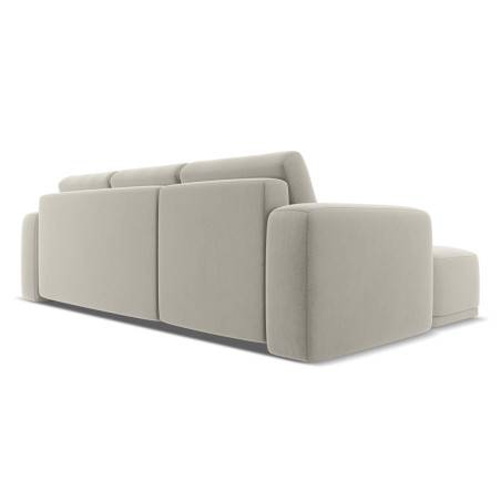 Sofa d'angle convertible Kaila Velours Pearl