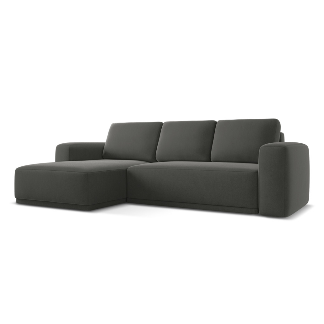 Sofa d'angle convertible Kaila Velours Steel