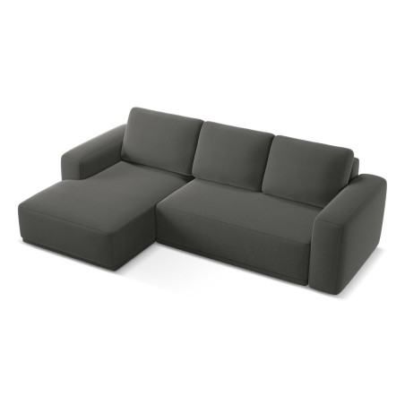 Sofa d'angle convertible Kaila Velours Steel