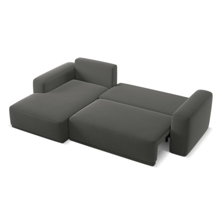 Sofa d'angle convertible Kaila Velours Steel