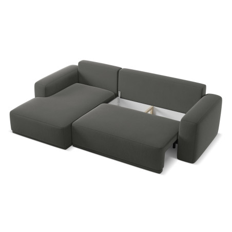 Sofa d'angle convertible Kaila Velours Steel