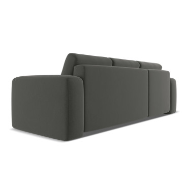 Sofa d'angle convertible Kaila Velours Steel