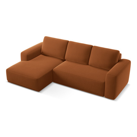 Sofa d'angle convertible Kaila Velours Terracotta