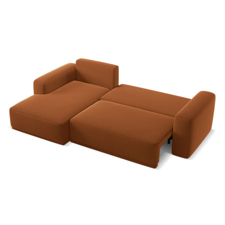 Sofa d'angle convertible Kaila Velours Terracotta