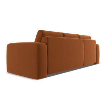 Sofa d'angle convertible Kaila Velours Terracotta