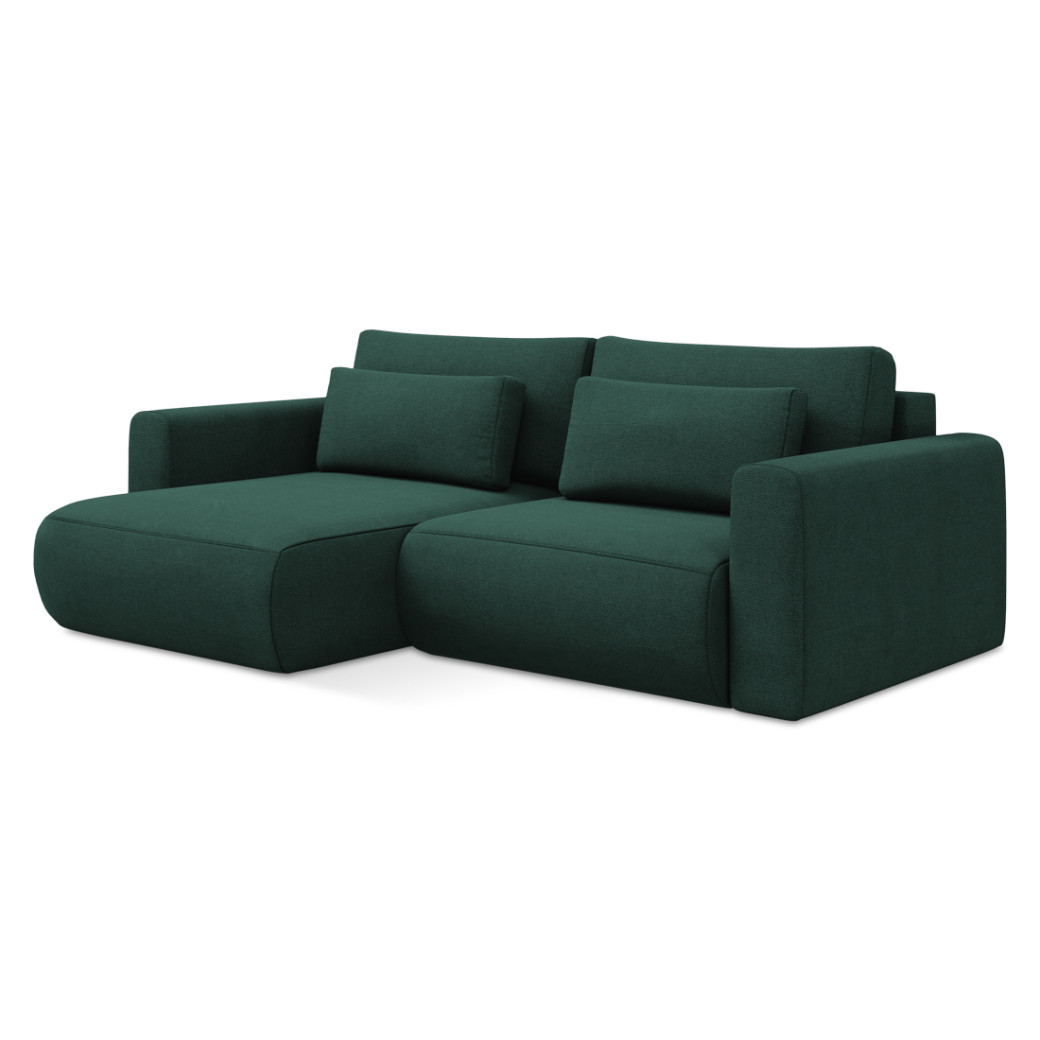 Sofa d'angle convertible Kapua Tissu Bottle green 240x149x82