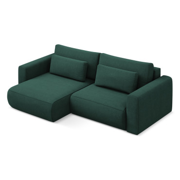 Sofa d'angle convertible Kapua Tissu Bottle green 240x149x82