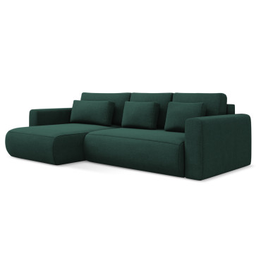 Sofa d'angle convertible Kapua Tissu Bottle green 278x149x82