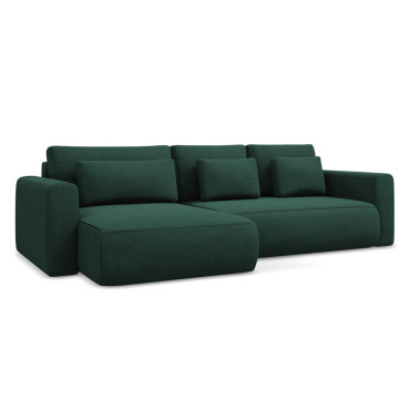 Sofa d'angle convertible Kapua Tissu Bottle green 278x149x82