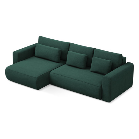 Sofa d'angle convertible Kapua Tissu Bottle green 278x149x82