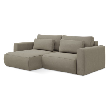 Sofa d'angle convertible Kapua Tissu Dark beige 240x149x82