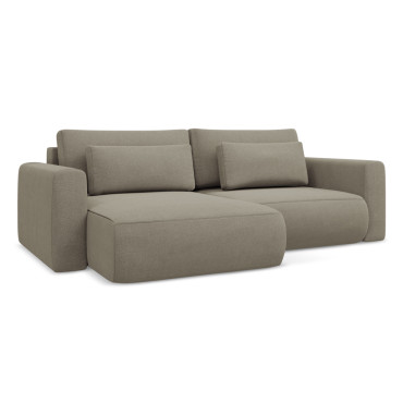 Sofa d'angle convertible Kapua Tissu Dark beige 240x149x82