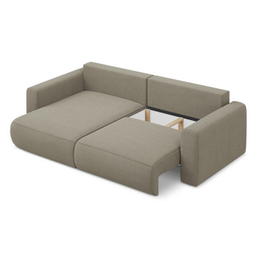 Sofa d'angle convertible Kapua Tissu Dark beige 240x149x82