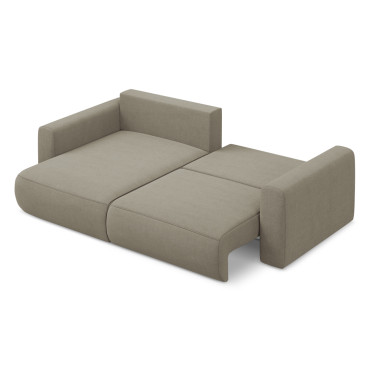 Sofa d'angle convertible Kapua Tissu Dark beige 240x149x82