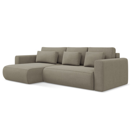 Sofa d'angle convertible Kapua Tissu Dark beige 278x149x82