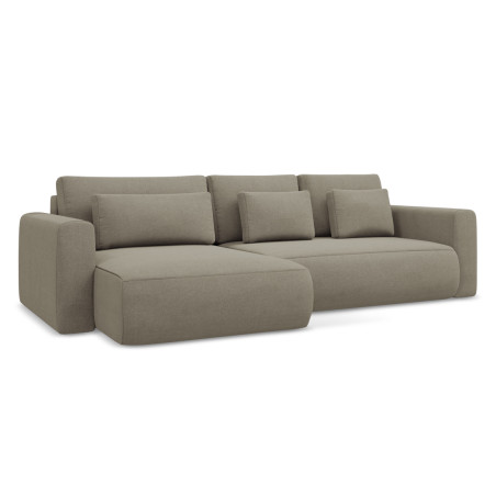 Sofa d'angle convertible Kapua Tissu Dark beige 278x149x82