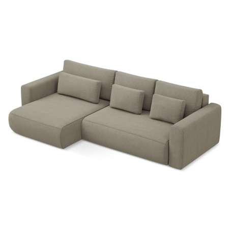 Sofa d'angle convertible Kapua Tissu Dark beige 278x149x82