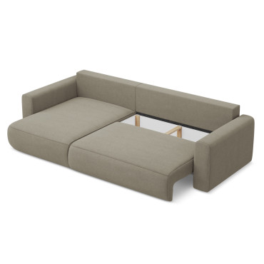 Sofa d'angle convertible Kapua Tissu Dark beige 278x149x82