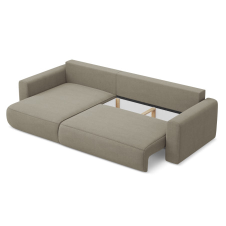 Sofa d'angle convertible Kapua Tissu Dark beige 278x149x82