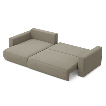 Sofa d'angle convertible Kapua Tissu Dark beige 278x149x82