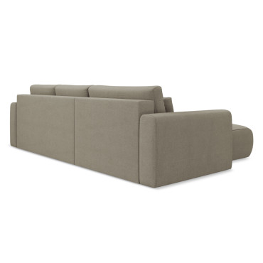 Sofa d'angle convertible Kapua Tissu Dark beige 278x149x82