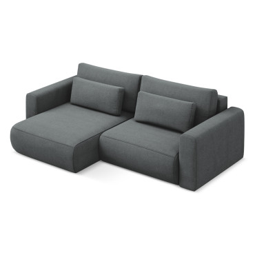 Sofa d'angle convertible Kapua Tissu Gray 240x149x82