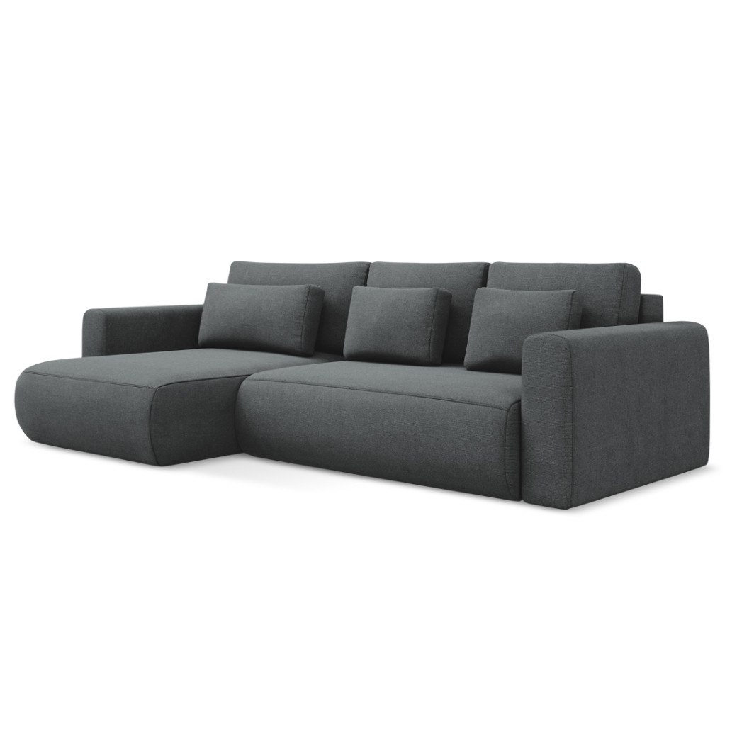 Sofa d'angle convertible Kapua Tissu Gray 278x149x82