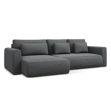 Sofa d'angle convertible Kapua Tissu Gray 278x149x82