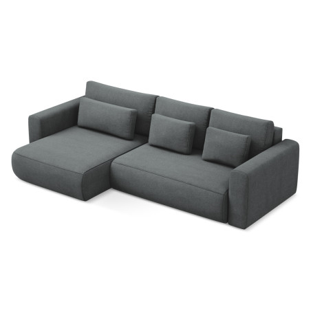 Sofa d'angle convertible Kapua Tissu Gray 278x149x82