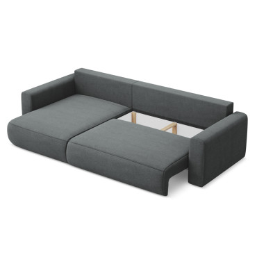 Sofa d'angle convertible Kapua Tissu Gray 278x149x82