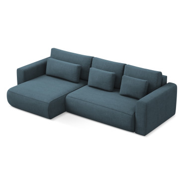 Sofa d'angle convertible Kapua Tissu Jeans 278x149x82