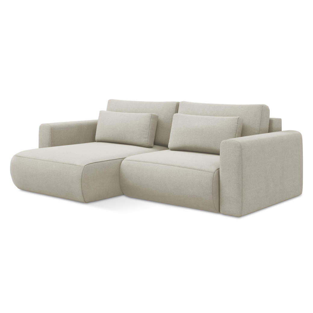 Sofa d'angle convertible Kapua Tissu Light beige 240x149x82