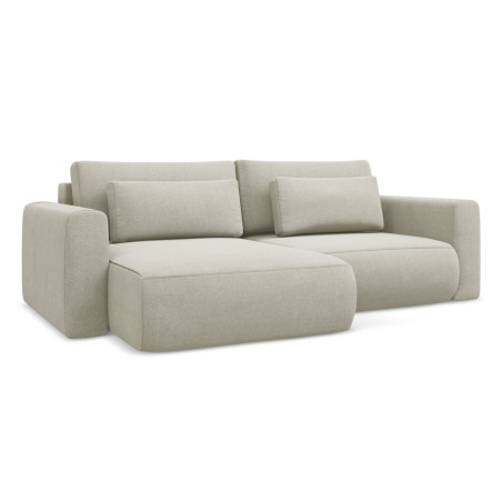 Sofa d'angle convertible Kapua Tissu Light beige 240x149x82