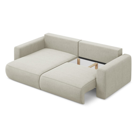 Sofa d'angle convertible Kapua Tissu Light beige 240x149x82