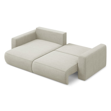 Sofa d'angle convertible Kapua Tissu Light beige 240x149x82