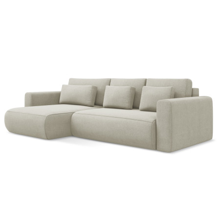 Sofa d'angle convertible Kapua Tissu Light beige 278x149x82