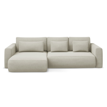 Sofa d'angle convertible Kapua Tissu Light beige 278x149x82