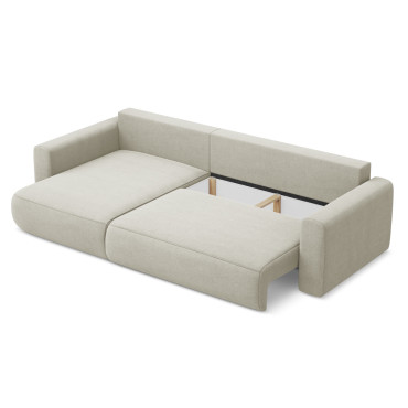 Sofa d'angle convertible Kapua Tissu Light beige 278x149x82