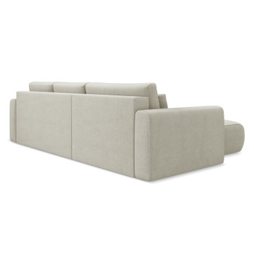 Sofa d'angle convertible Kapua Tissu Light beige 278x149x82