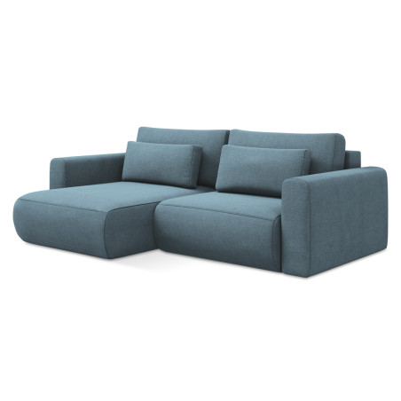 Sofa d'angle convertible Kapua Tissu Light blue 240x149x82