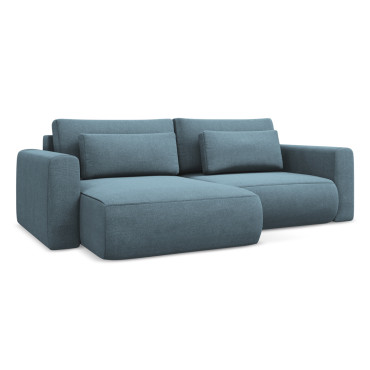 Sofa d'angle convertible Kapua Tissu Light blue 240x149x82