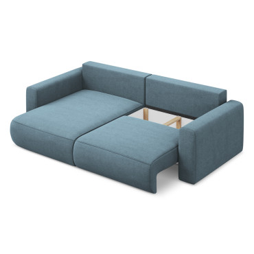 Sofa d'angle convertible Kapua Tissu Light blue 240x149x82