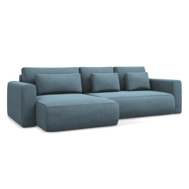 Sofa d'angle convertible Kapua Tissu Light blue 278x149x82