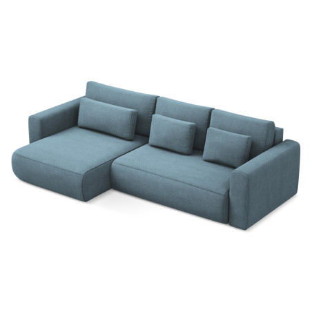 Sofa d'angle convertible Kapua Tissu Light blue 278x149x82