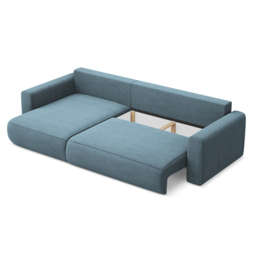 Sofa d'angle convertible Kapua Tissu Light blue 278x149x82