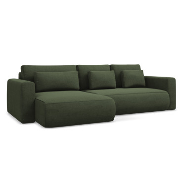 Sofa d'angle convertible Kapua Tissu Olive 278x149x82